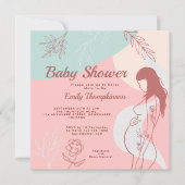 Moderne Abstracte vormen moeder om Baby shower te Kaart (Voorkant)