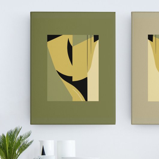 Moderne Abstracte Vormen Paar in Aardse Tonen II Poster