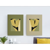 Moderne Abstracte Vormen Paar in Aardse Tonen II Poster