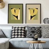 Moderne Abstracte Vormen Paar in Aardse Tonen II Poster