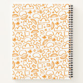 Moderne Abstracte vormen Patroon Levendig Sinaasap Notitieboek (Achterkant)