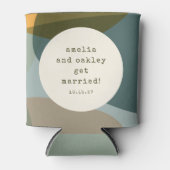 Moderne Abstracte Vormen Sage Blauwgroen Aangepast Blikjeskoeler (Voorkant)