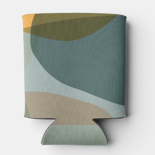 Moderne Abstracte Vormen Sage Blauwgroen Aangepast Blikjeskoeler (Achterkant)