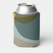 Moderne Abstracte Vormen Sage Blauwgroen Aangepast Blikjeskoeler (Blikje Achterkant)