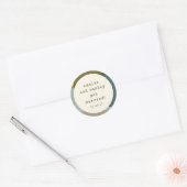 Moderne Abstracte Vormen Sage Blauwgroen Aangepast Ronde Sticker (Envelop)