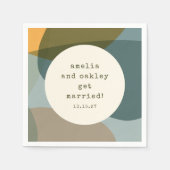 Moderne Abstracte Vormen Sage Blauwgroen Aangepast Servet (Voorkant)