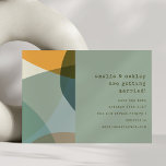 Moderne Abstracte Vormen Sage Blauwgroen Unieke Br Save The Date<br><div class="desc">Moderne Abstracte Vormen Sage Blauwgroen Unieke Bruiloft Save the Date</div>