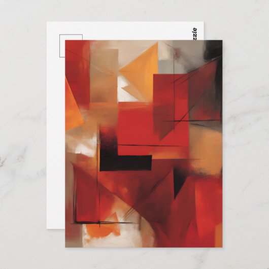 Moderne Abstracte vormen schilderen kleurrijke kun Briefkaart (Voorkant / Achterkant)