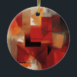 Moderne Abstracte vormen schilderen kleurrijke kun Keramisch Ornament<br><div class="desc">Van originele moderne Abstracte canvasschilderkunst met AI digitale effecten - rode,  gele,  donkere tinten minimalistische Abstracte kunst</div>