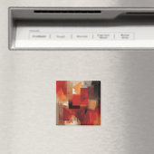 Moderne Abstracte vormen schilderen kleurrijke kun Magneet (Insitu (Vaatwasser))