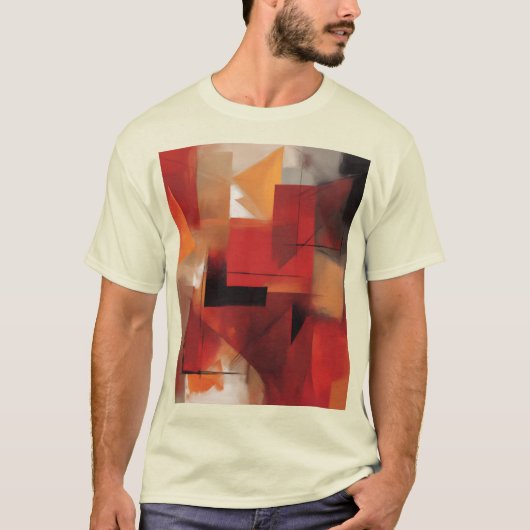 Moderne Abstracte vormen schilderen kleurrijke kun T-shirt (Voorkant)