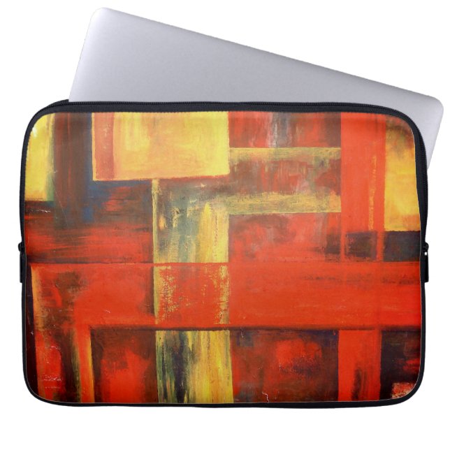 Moderne Abstracte vormen schilderij Laptop Sleeve (Voorkant)