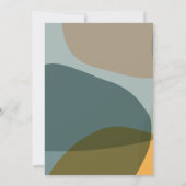 Moderne Abstracte Vormen Teal Taupe Save The Date (Achterkant)