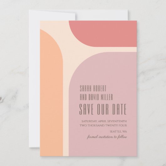 Moderne Abstracte Vormen Trouw  Save The Date (Voorkant)
