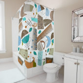 Moderne Abstracte vormen uit de middeleeuwen Douchegordijn (In situ)