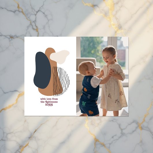 Moderne Abstracte vormen vakantiefoto Feestdagenkaart