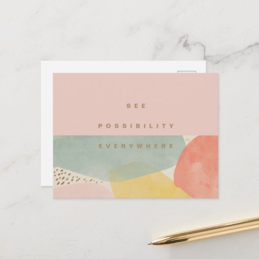 Moderne Abstracte vormen van prijsopgave Briefkaart (Voorkant / Achterkant in situ)