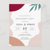 Moderne abstracte vormen verlovingsfeest briefkaart (Voorkant)