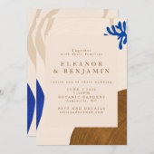 Moderne Abstracte vormen Zandblauw huwelijk Kaart (Voorkant / Achterkant)