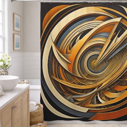 Moderne Abstracte Vormgeving Futurisme Douchegordijn