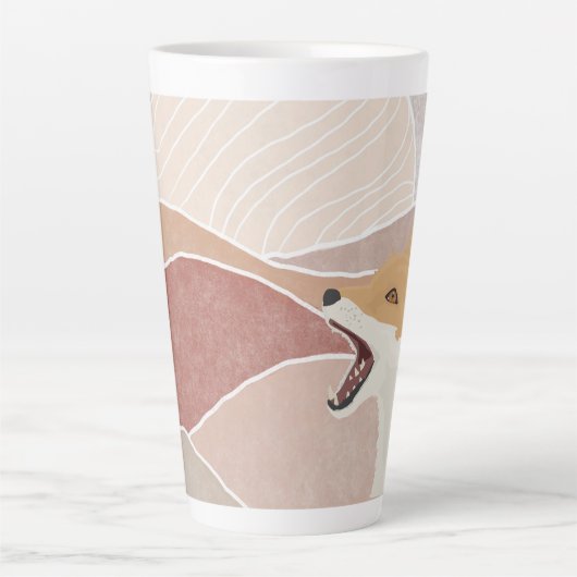 Moderne Abstracte vos en heuvels Latte Mok (Voorkant)