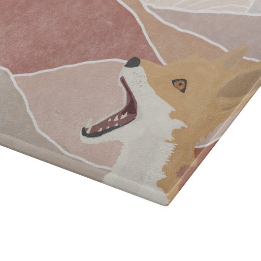 Moderne Abstracte vos en heuvels Snijplank (Hoek)