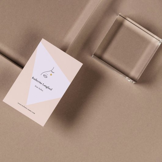 Moderne Abstracte vrouw Beauty Face Log Hair Styli Visitekaartje