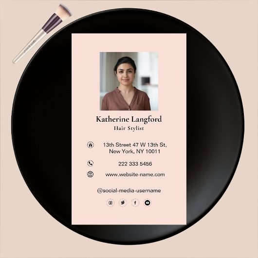Moderne Abstracte vrouw Beauty Face Log Hair Styli Visitekaartje