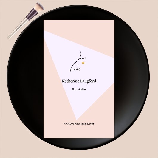 Moderne Abstracte vrouw Beauty Face Log Hair Styli Visitekaartje