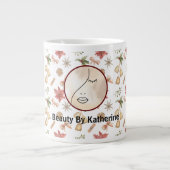 Moderne Abstracte vrouw Beauty Face Logo Grote Koffiekop (Voorkant)