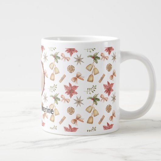 Moderne Abstracte vrouw Beauty Face Logo Grote Koffiekop (Rechts)