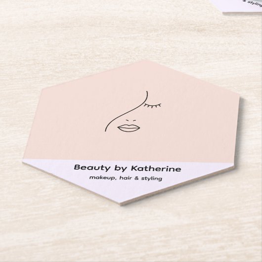 Moderne Abstracte vrouw Beauty Face Logo Kartonnen Onderzetters (Schuin)