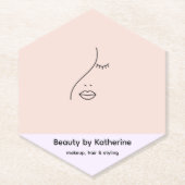 Moderne Abstracte vrouw Beauty Face Logo Kartonnen Onderzetters (Voorkant)