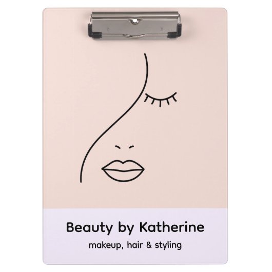 Moderne Abstracte vrouw Beauty Face Logo Klembord (Voorkant)