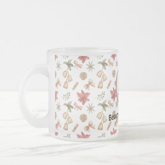 Moderne Abstracte vrouw Beauty Face Logo Matglas Koffiemok (Links)