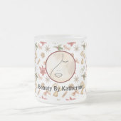 Moderne Abstracte vrouw Beauty Face Logo Matglas Koffiemok (Center)