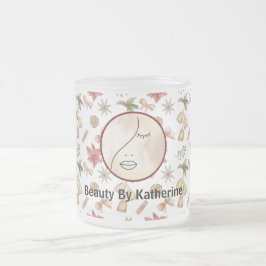 Moderne Abstracte vrouw Beauty Face Logo Matglas Koffiemok