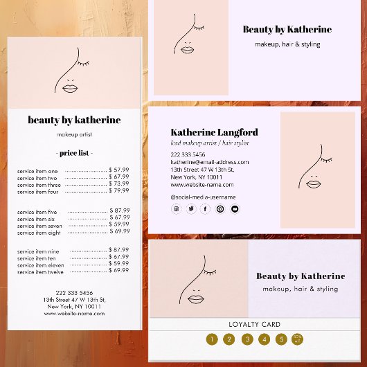 Moderne Abstracte vrouw Beauty Face Logo Reclamekaart