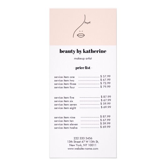 Moderne Abstracte vrouw Beauty Face Logo Reclamekaart (Voorkant)