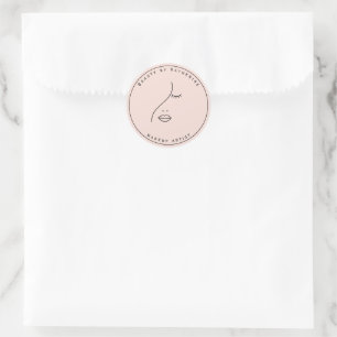 Moderne Abstracte vrouw Beauty Face Logo Ronde Sticker
