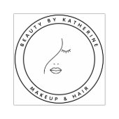 Moderne Abstracte vrouw Beauty Face Logo Rubberstempel (Afrduk)