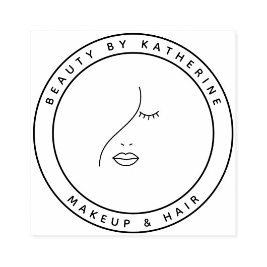 Moderne Abstracte vrouw Beauty Face Logo Rubberstempel (Afrduk)