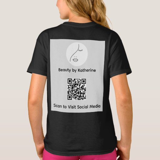 Moderne Abstracte vrouw Beauty Face Logo T-shirt (Achterkant)