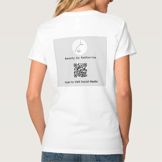 Moderne Abstracte vrouw Beauty Face Logo T-shirt (Achterkant)
