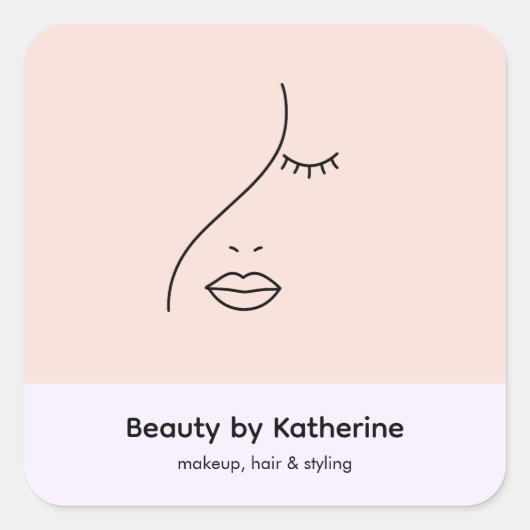 Moderne Abstracte vrouw Beauty Face Logo Vierkante Sticker (Voorkant)