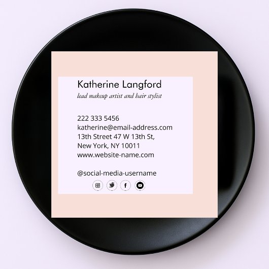 Moderne Abstracte vrouw Beauty Face Logo Vierkante Visitekaartje