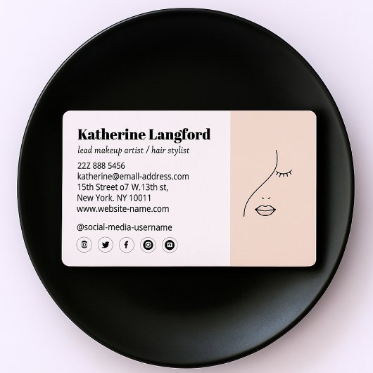 Moderne Abstracte vrouw Beauty Face Logo Visitekaartje