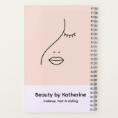 Moderne Abstracte Vrouw Schoonheid Gezicht Logo Notitieboek (Achterkant)