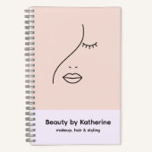 Moderne Abstracte Vrouw Schoonheid Gezicht Logo Notitieboek (Voorkant)