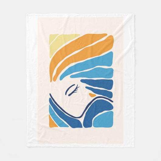Moderne Abstracte Vrouwen Gezicht Fleece Deken (Voorkant)